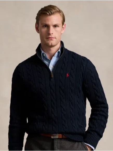 Nwt Large Navy Polo Ralph Lauren Zip Up
